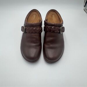 Aetrex Brown Leather Mules Slip-On Comfort
